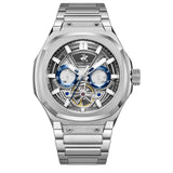 Beverly Hills Polo Club Men's Automatic Watch Analog Blue Dial with Silver Stainless Steel Band, BP3749X.390