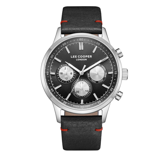 Lee Cooper, Men's, Analog Watch, Black Dial, with Leather Band, LE-LC08001.351