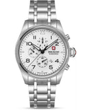 Swiss Military Hanowa Men's Chronograph Watch White Dial with Silver & Black Stainless Steel & Leather (Set), SMWGI0005701-SET