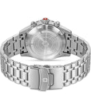 Swiss Military Hanowa Men's Chronograph Watch White Dial with Silver & Black Stainless Steel & Leather (Set), SMWGI0005701-SET