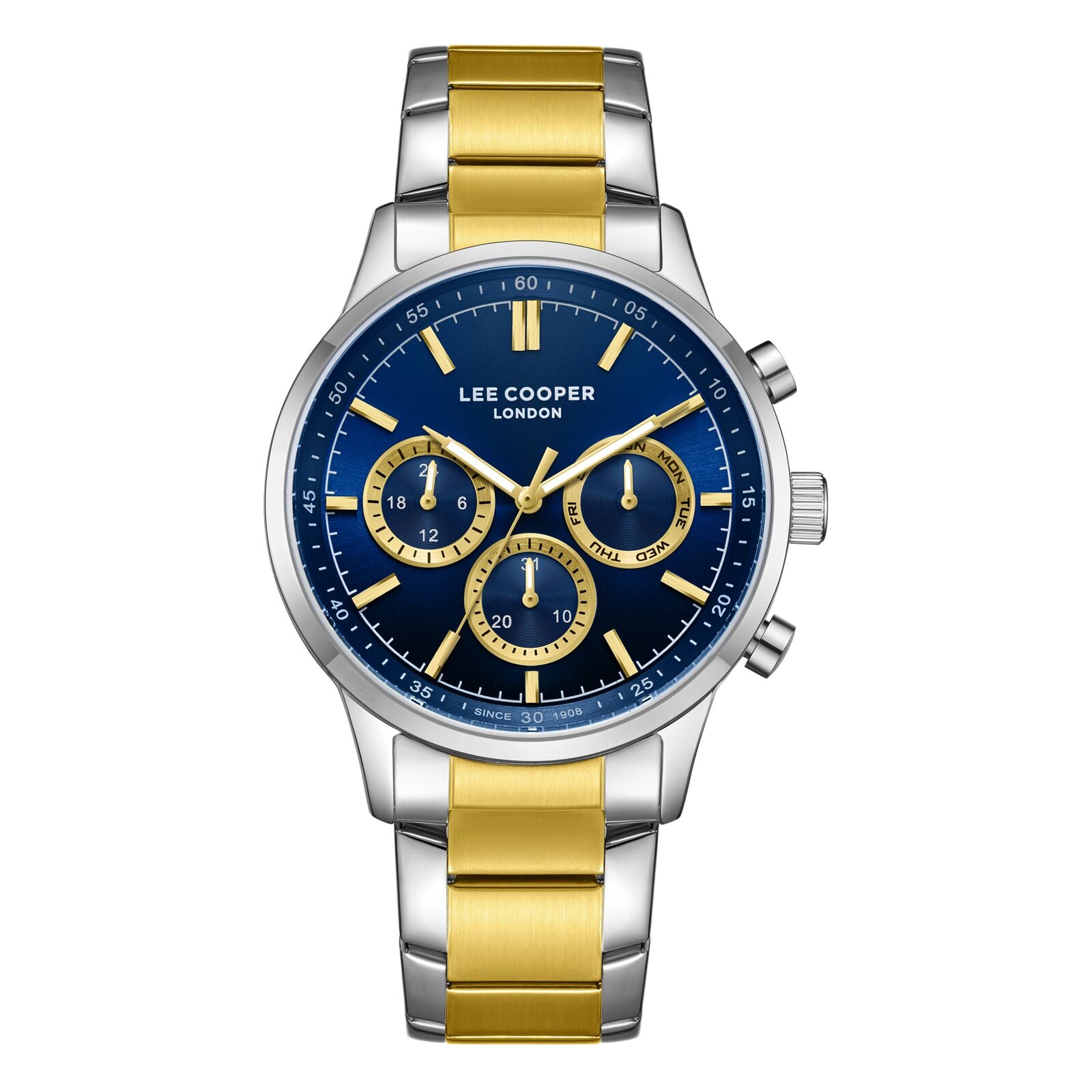 Lee Cooper, Men's, Analog Watch, Blue Dial, with Stainless Steel Band, LE-LC07998.290