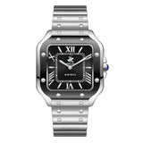 Beverly Hills Polo Club Men's Watch Analog Black Dial with Silver Stainless Steel Band, BP3729X.350