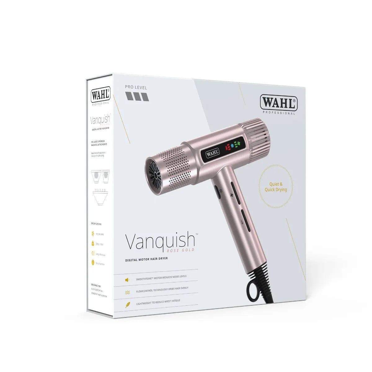 Wahl Professional Vanquish Corded Hair Dryer Rose Gold 3 Speed-Settings, Auto-Clean, 1600 watts, 4321-0371 Wahl grooming product