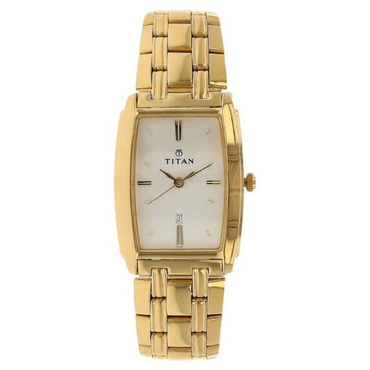 Titan, Men, Analog, Watch, White Dial, Stainless steel Strap, 1163YM01