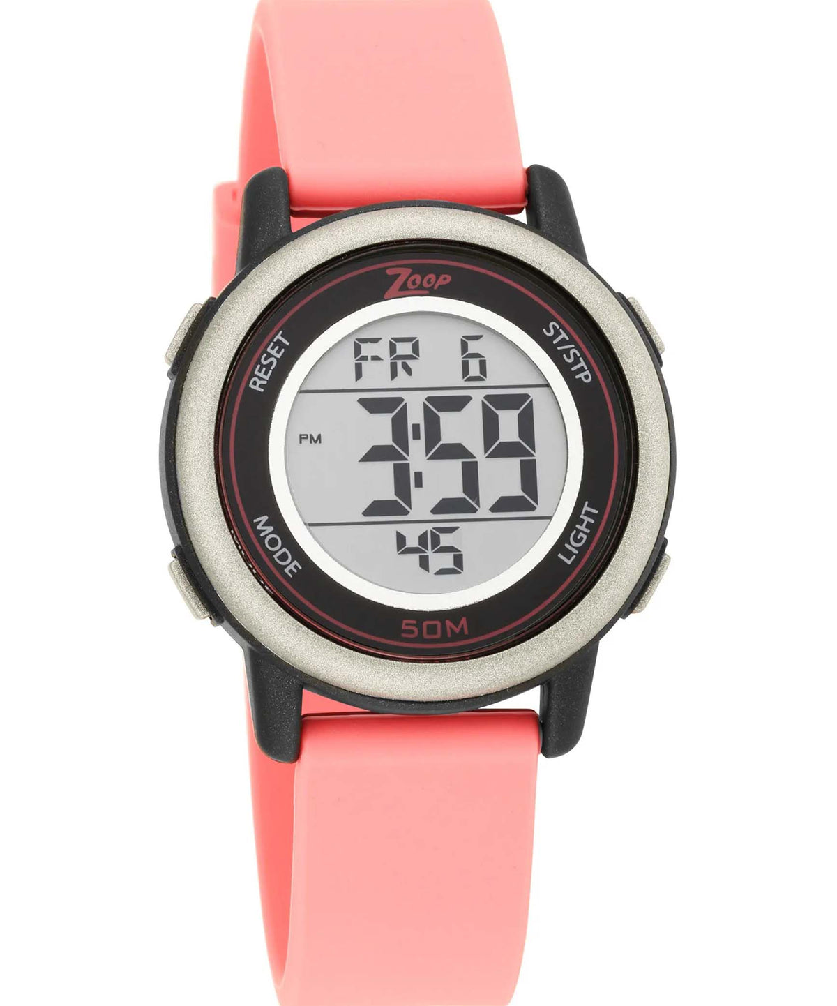 Zoop By Titan Kids Unisex Collection Digital Watch, Black Dial Pink Silicone Strap, 16015PP05