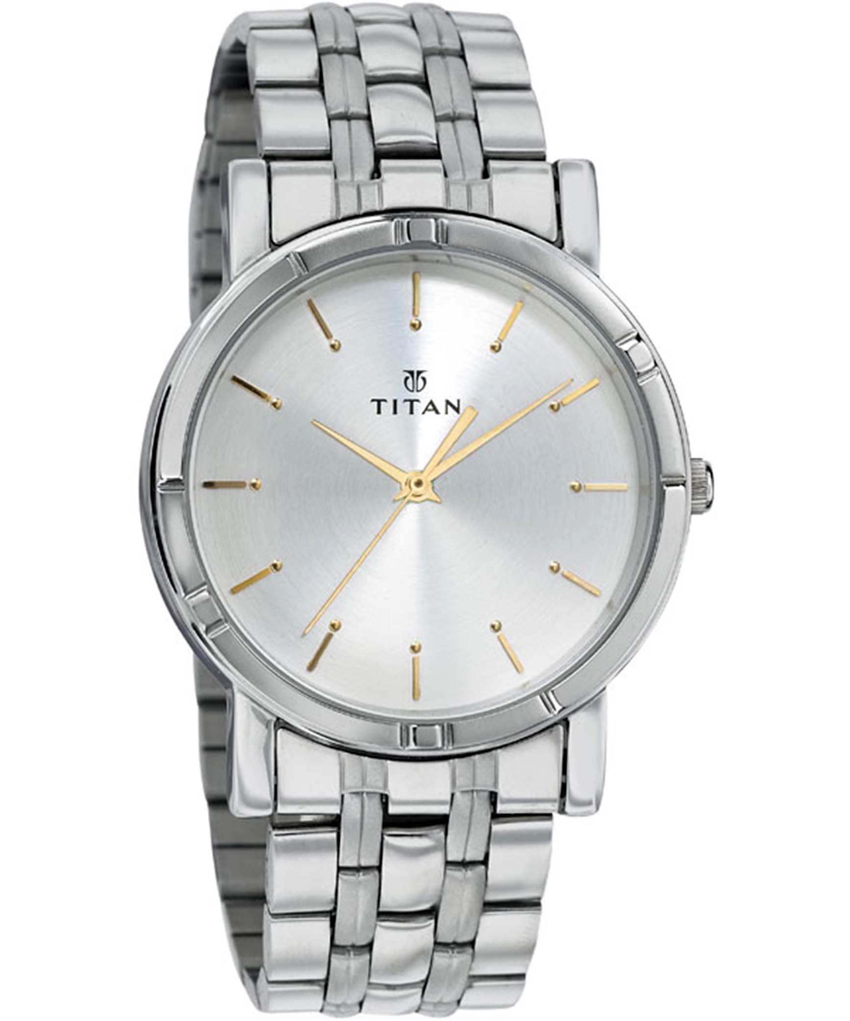 Titan Men's Watch Karishma Collection Analog, Silver Dial Silver Stainless Strap, 1639SM01
