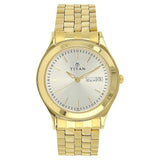Titan Men's Watch Karishma Collection Analog, Silver Dial Gold Stainless Strap, 1648YM04