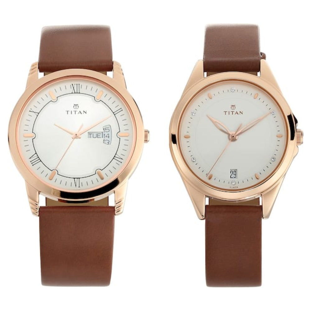 Titan, Unisex, Analog, Watch, Silver Dial, Leather Strap, 1774WL01P