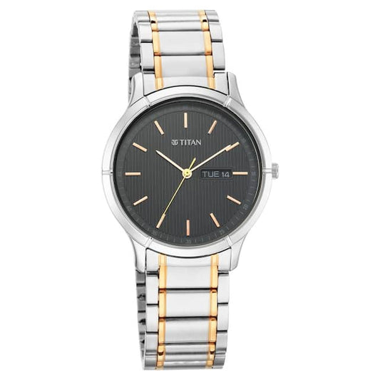 Titan, Men, Analog, Watch, Black Dial, Stainless steel Strap, 1775KM01
