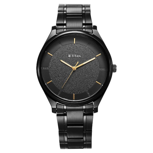 Titan, Men, Analog, Watch, Black Dial, Stainless steel Strap, 1802NM01