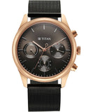 Titan Men's Watch, Black Dial Black Mesh Strap, 1805KM05