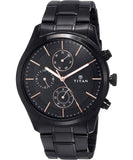 Titan Men's Workwear Watch with Black Dial & Black Stainless Steel Strap, 1805NM01