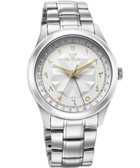 Titan Men's Watch Arabic Classique Collection, White Dial Silver Stainless Steel Strap, 1805SM05