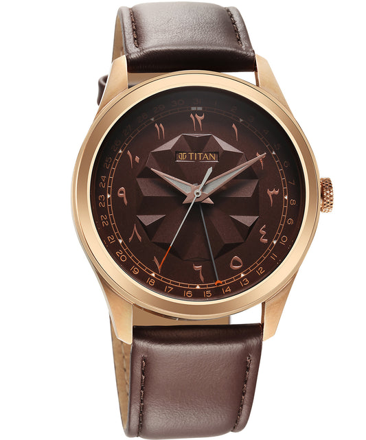 Titan, Men, Analog, Watch, Brown Dial, Leather Strap, 1805WL02