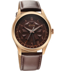 Titan Men's Watch Marhaba Collection, Brown Dial Brown Leather Strap, 1805WL02