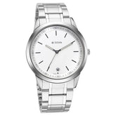 Titan Men's Watch Minimals Analog , White Dial Metal Strap, 1806SM03