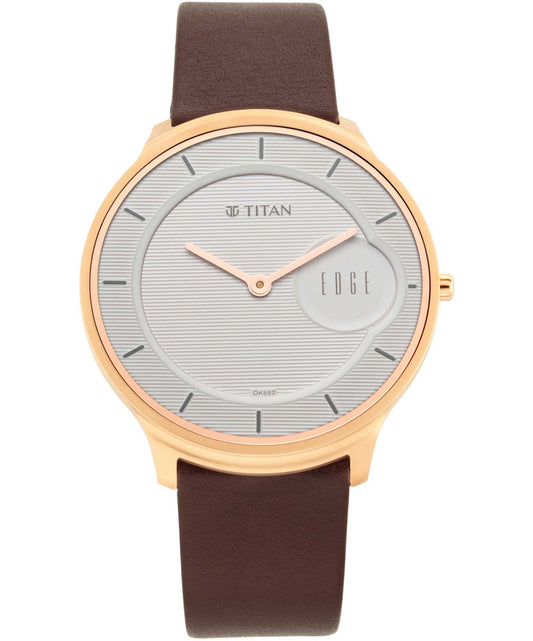 Titan, Men, Analog, Watch, White Dial, Leather Strap, 1843WL01