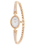 Titan Women's Watch Raga Collection Analog, White Dial Rose Gold Stainless Strap, 2370WM01