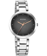 Titan, Women, Analog, Watch, Black Dial, Stainless steel Strap, 2480SM13