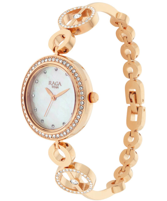 Titan, Women, Analog, Watch, Mother of pearl Dial, Stainless steel Strap, 2539WM03