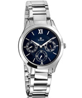 Titan Women's Watch Workwear Collection Analog, Blue Dial Silver Stainless Strap, 2570SM01