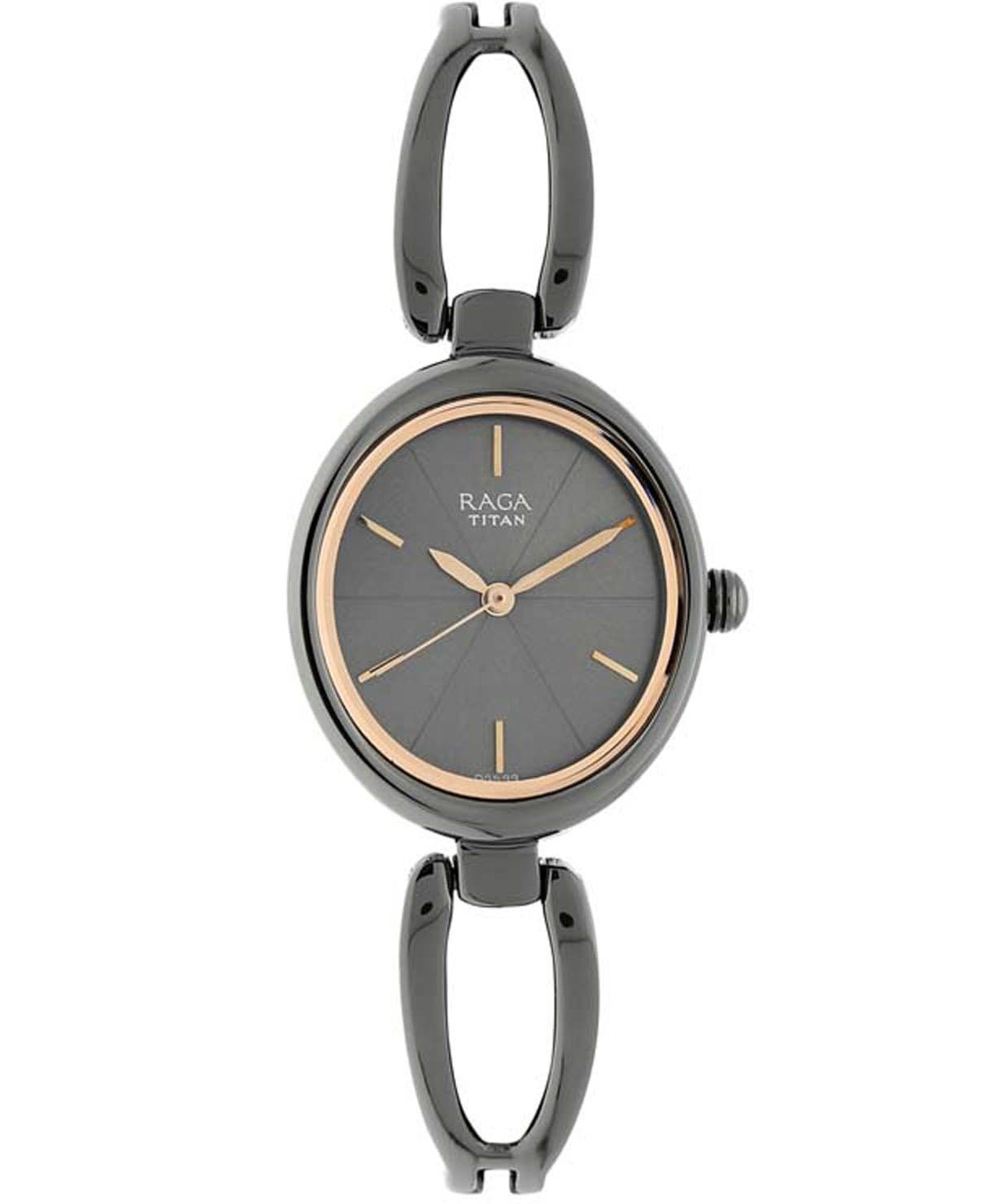 Titan Women's Watch Raga Black Dial Black Stainless Steel Strap Watch, 2579QM01