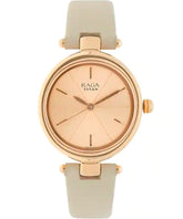 Titan Women's Watch Raga Collection Analog, Rose Gold Dial White Leather Strap, 2579WL01