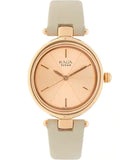 Titan Women's Watch Raga Collection Analog, Rose Gold Dial White Leather Strap, 2579WL01