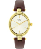 Titan Women's Watch Raga Collection Analog, White Dial Brown Leather Strap, 2579YL01