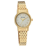 Titan, Women, Analog, Watch, White Dial, Stainless steel Strap, 2593YM02