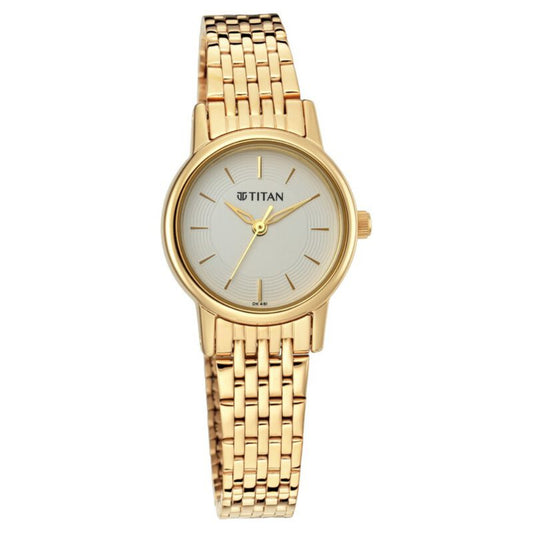 Titan, Women, Analog, Watch, White Dial, Stainless steel Strap, 2593YM02