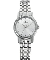 Titan Women's Watch Karishma Collection Analog, Silver Dial Silver Stainless Strap, 2593SM01