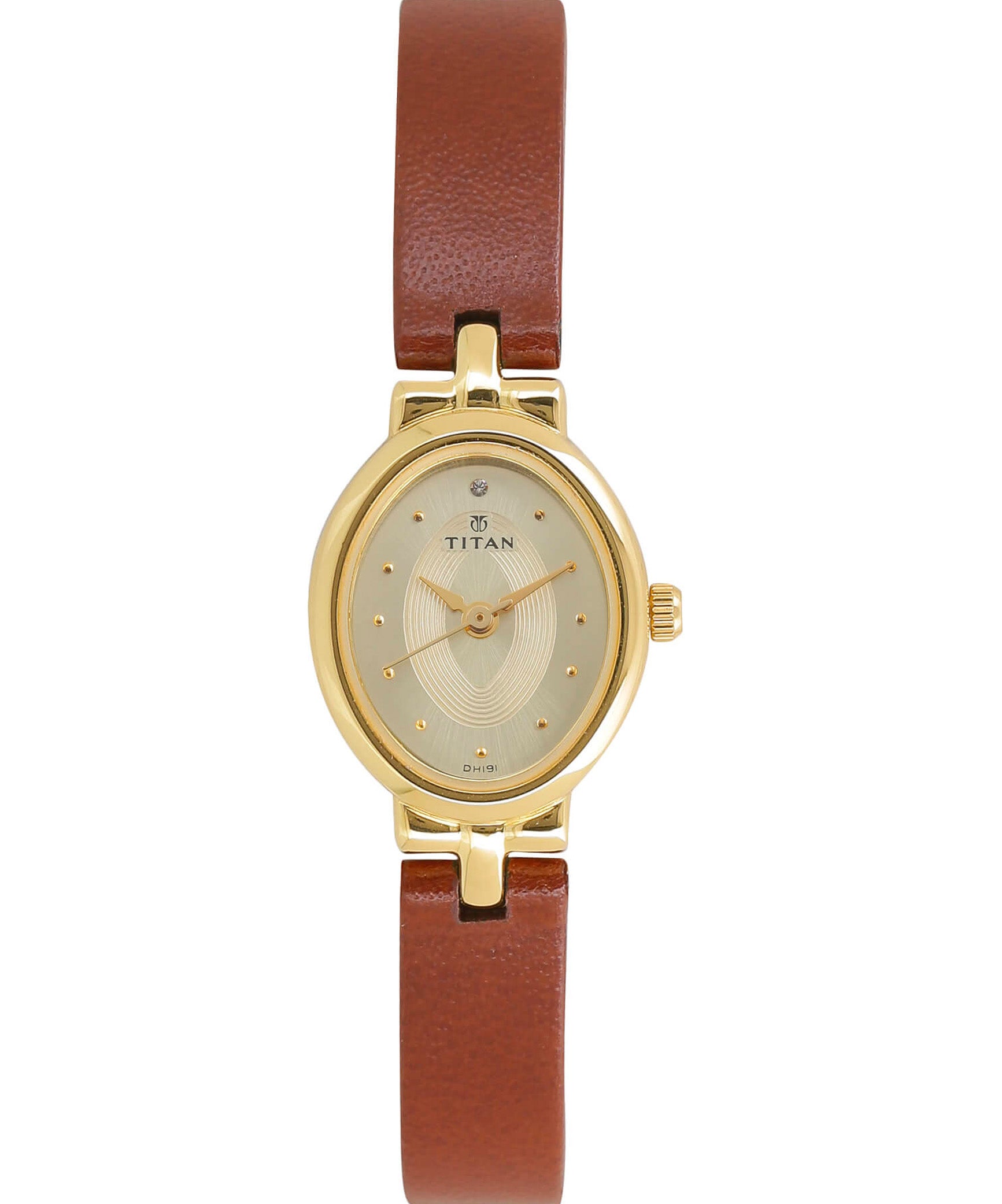 Titan, Women, Analog, Watch, Champagne Dial, Leather Strap, 2594YL01