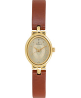 Titan Women's Watch Karishma Collection Analog, Champagne Dial Brown Leather Strap, 2594YL01