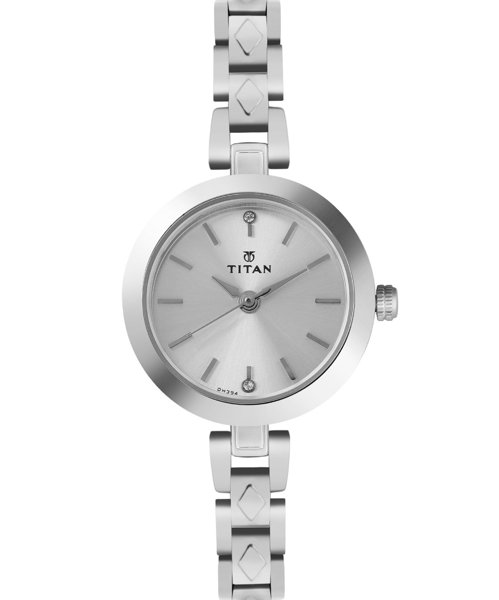 Titan TI-2598SM01 silver dial women watch