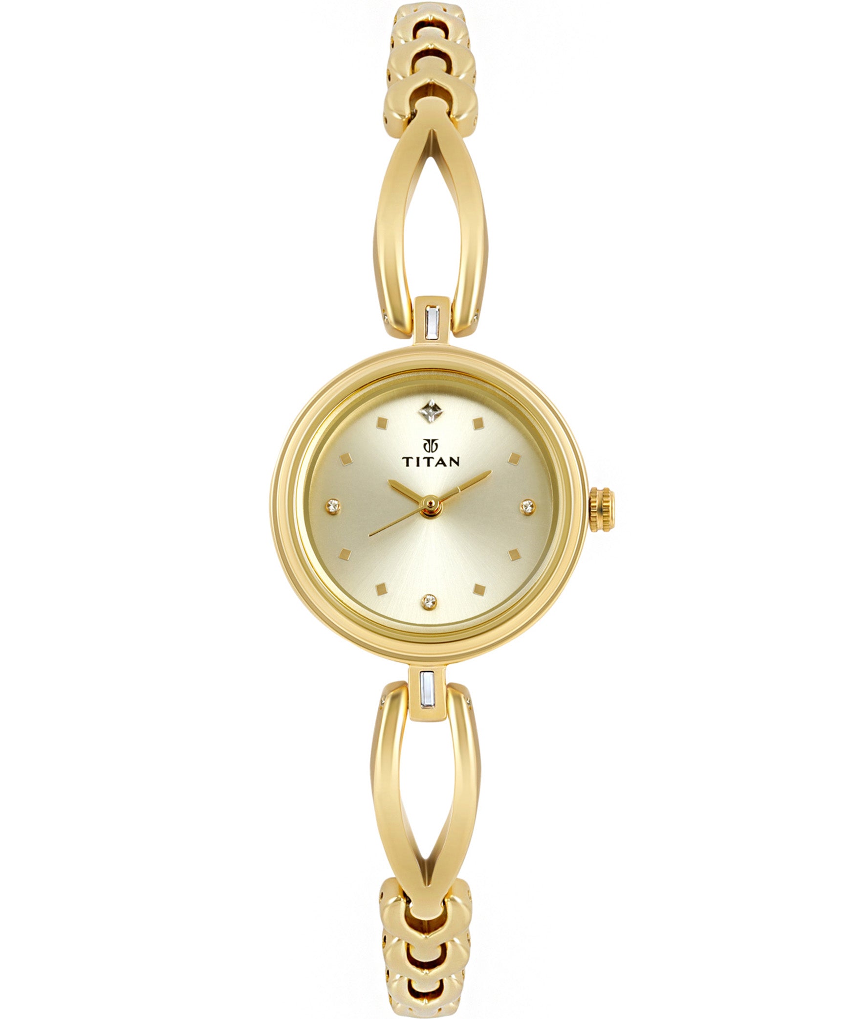 Titan, Women, Analog, Watch, Champagne Dial, Stainless steel Strap, 2601YM02