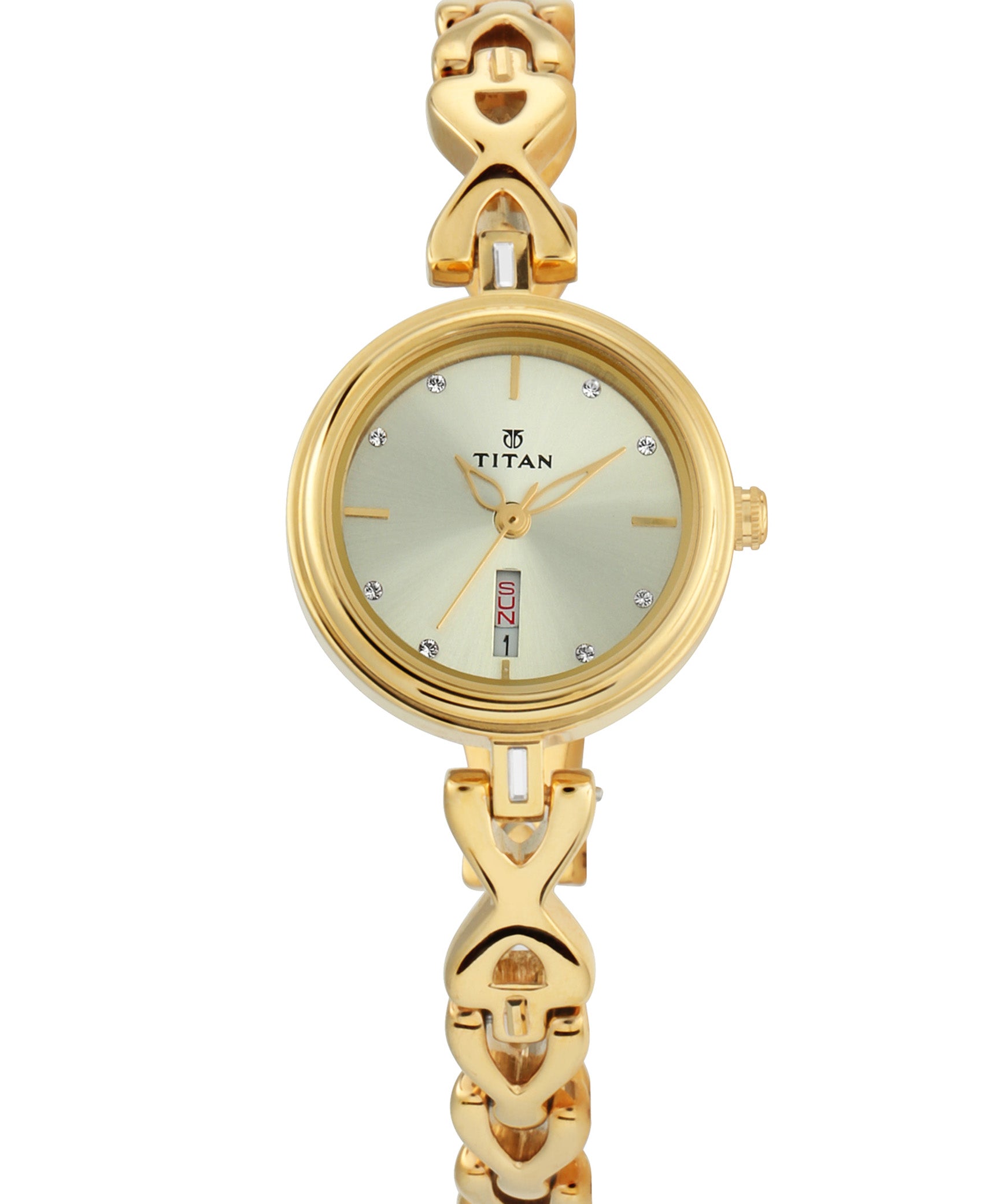 Titan, Women, Analog, Watch, Champagne Dial, Stainless steel Strap, 2601YM03