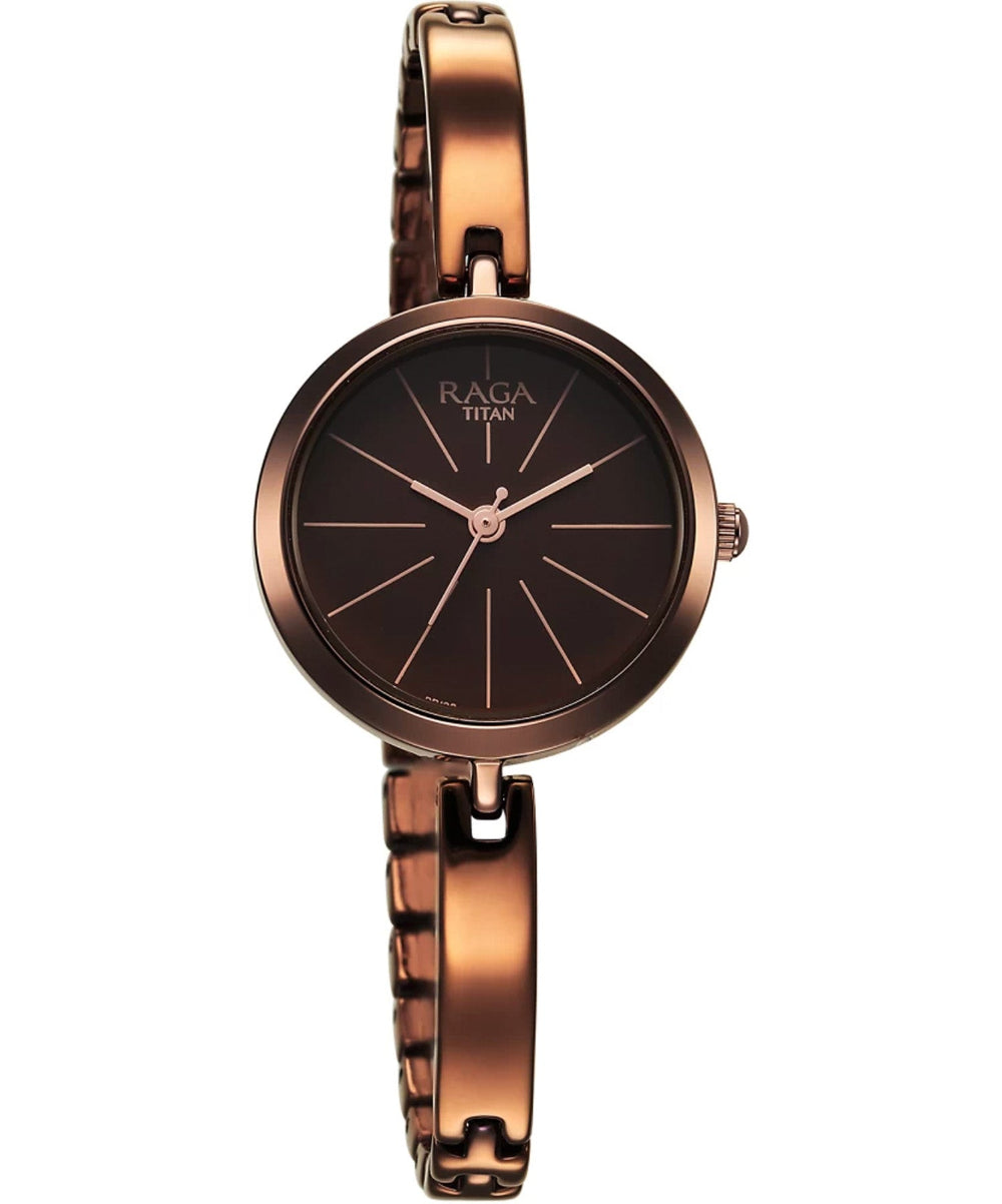 Titan, Women, Analog, Watch, Brown Dial, Stainless steel Strap, 2606QM03
