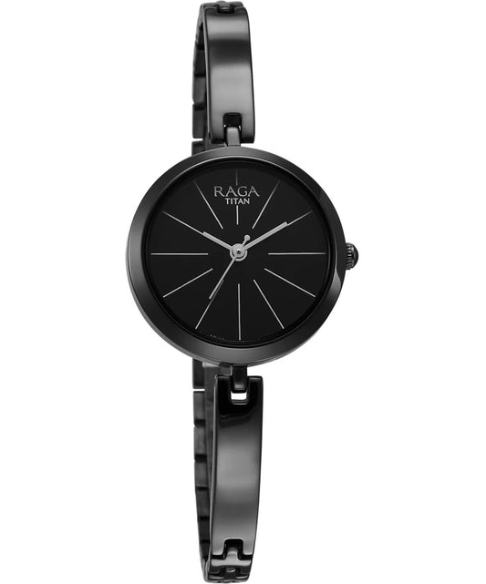 Titan, Women, Analog, Watch, Black Dial, Stainless steel Strap, 2606QM04