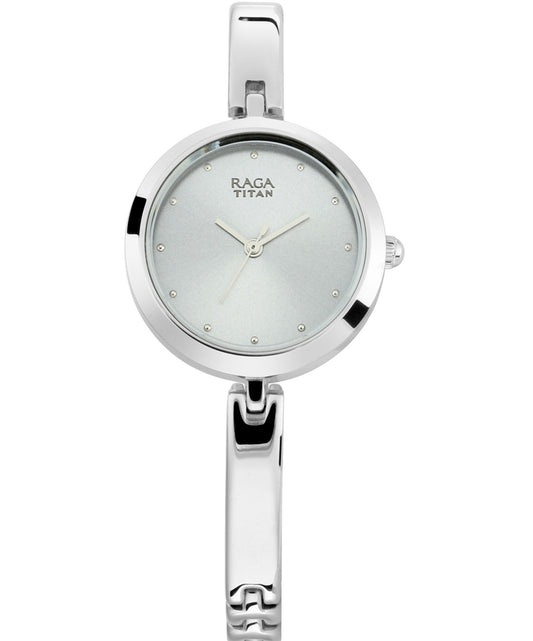 Titan, Women, Analog, Watch, Silver Dial, Stainless steel Strap, 2606SM04