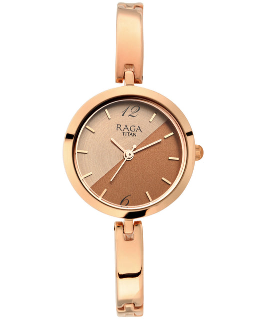 Titan, Women, Analog, Watch, Gold Dial, Stainless steel Strap, 2606WM07