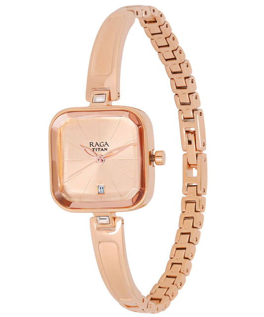 Titan, Women, Analog, Watch, Gold Dial, 2607WM01