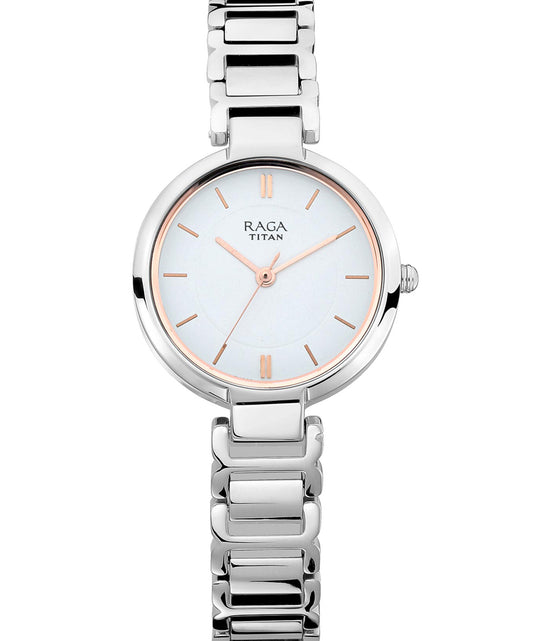 Titan, Women, Analog, Watch, White Dial, 2608SM01