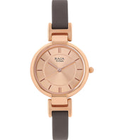 Titan Women's Watch Raga Collection Analog, Rose Gold Dial Brown Leather Strap, 2608WL01