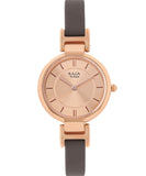 Titan Women's Watch Raga Collection Analog, Rose Gold Dial Brown Leather Strap, 2608WL01