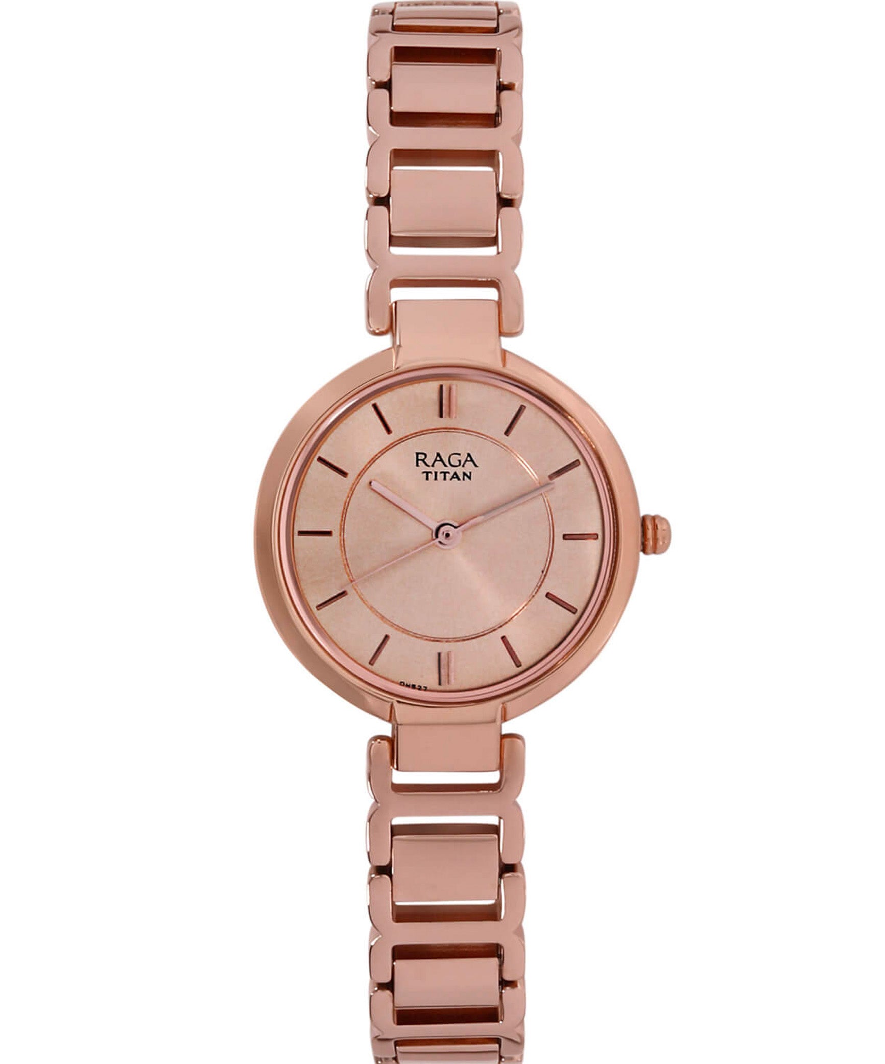 Titan Women's Watch Raga Collection Analog, Rose Gold Dial Rose Gold Stainless Strap, 2608WM01
