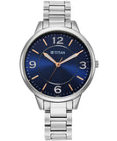 Titan, Women, Analog, Watch, Blue Dial, Stainless steel Strap, 2617SM03
