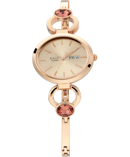 Titan, Women, Analog, Watch, Gold Dial, Stainless steel Strap, 2621WM01