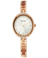 Titan Women's Watch Champagne Dial Gold Stainless Steel Strap Watch, 2637YM01