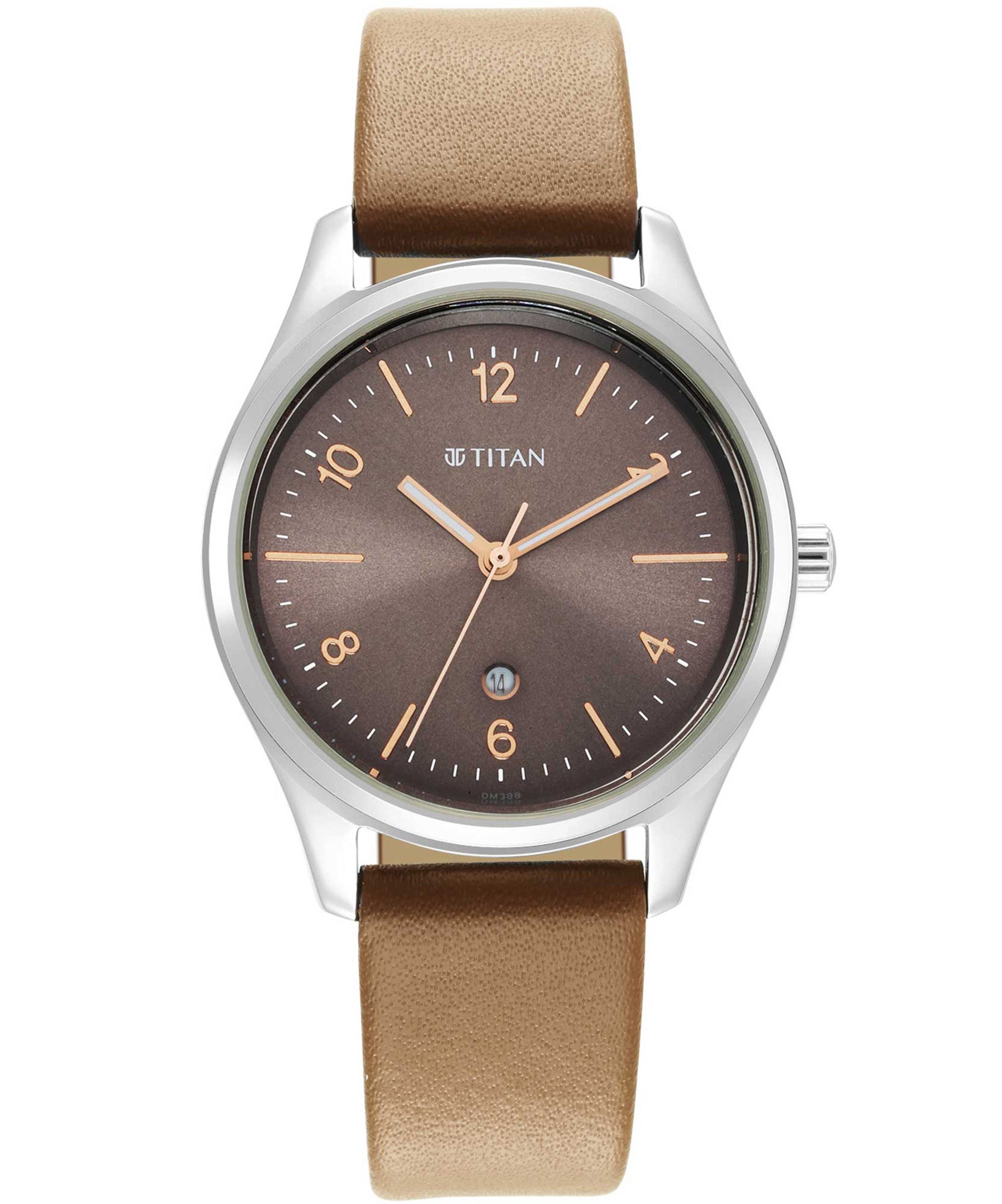 Titan, Women, Analog, Watch, Brown Dial, Leather Strap, 2639SL12